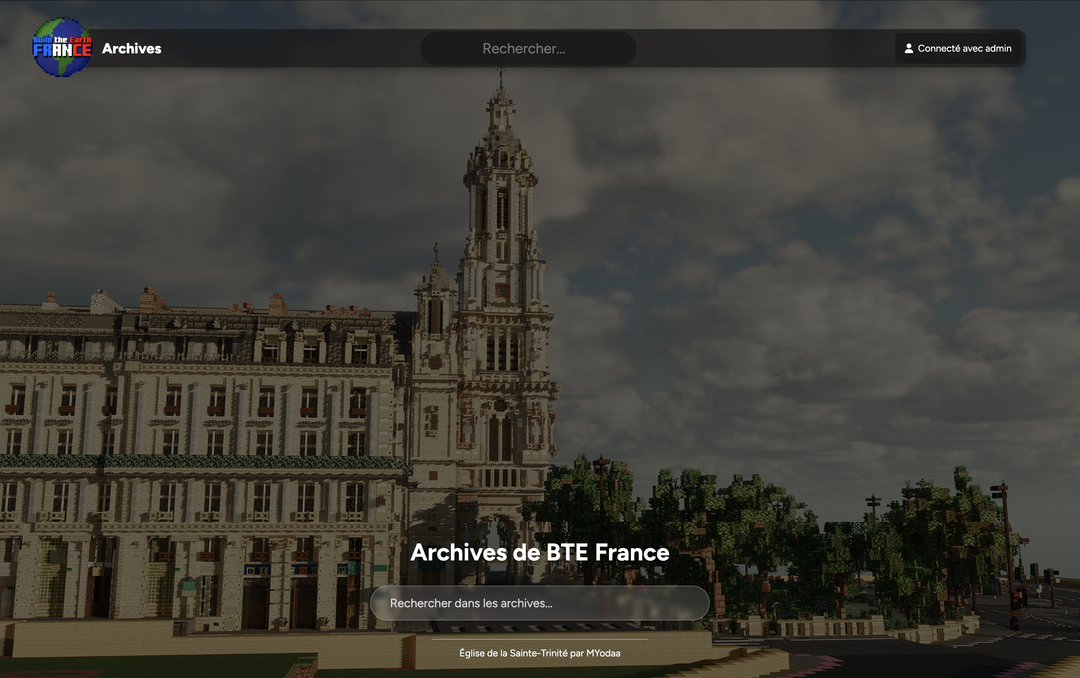 Capture d'écran du site des archives de BTE France