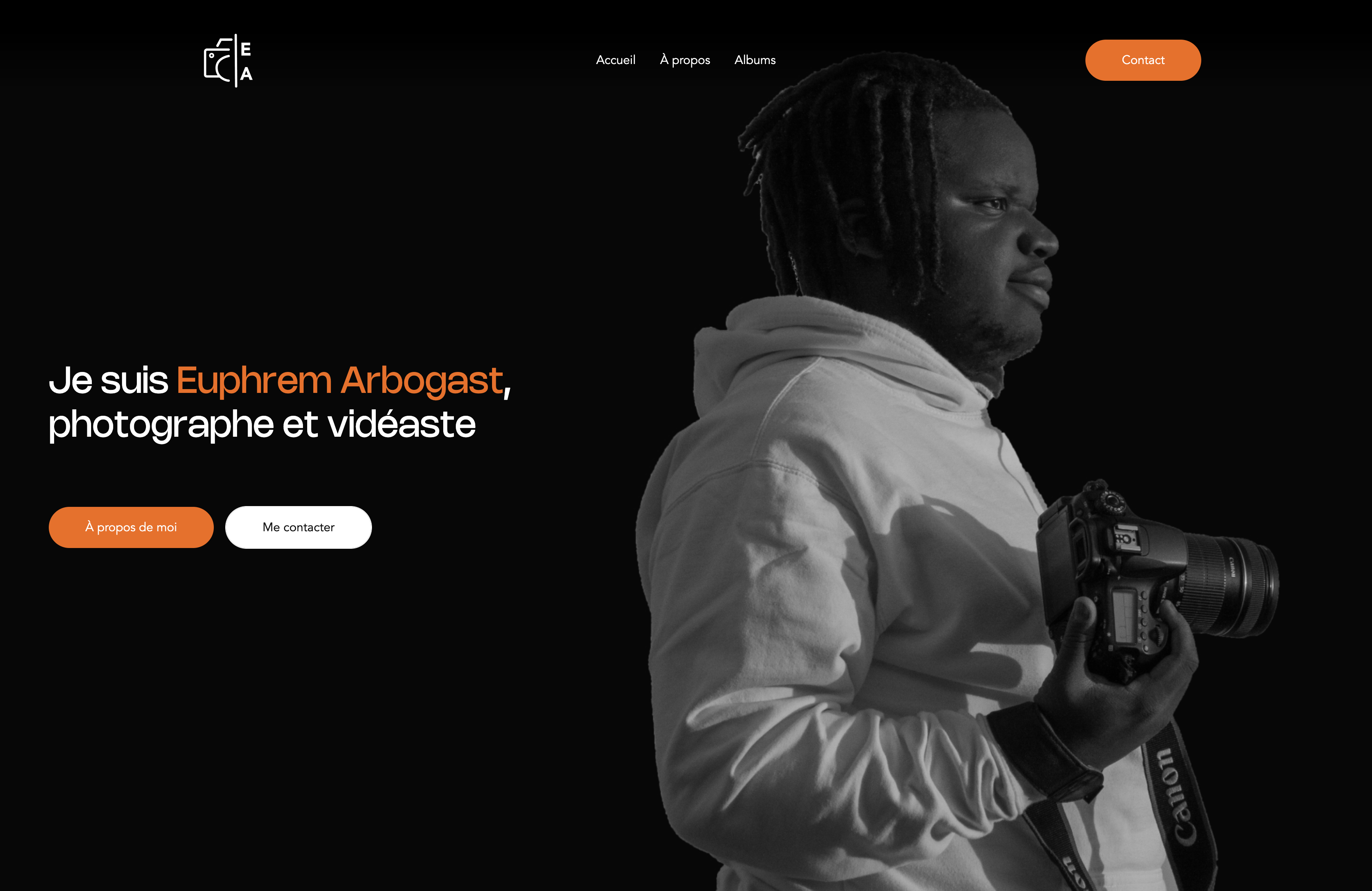 Capture d'écran du site du portfolio d'Euphrem Arbogast