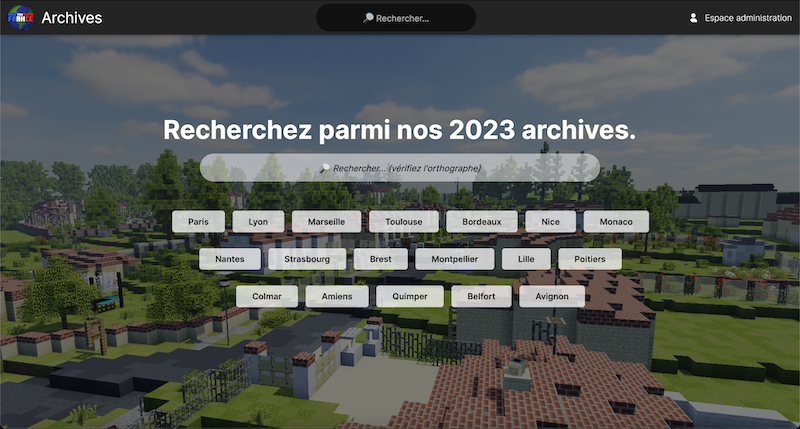 Capture d'écran du site des archives de BuildTheEarth France